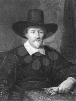 Royalty Free Photo of Hugo Grotius (1583-1645) on engraving from the 1800s.
Dutch jurist, philosopher, theologian, Christian apologist, playwright and poet. Engraved by J.Pofselwhite and published in