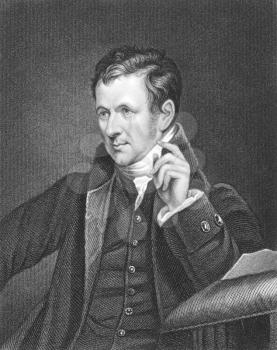 Royalty Free Photo of Humphrey Davy (1810-1876) on engraving from the 1800s. British chemist and inventor