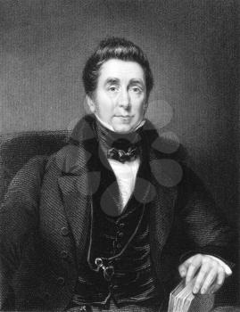Royalty Free Photo of James Johnson (1777-1845) on engraving from the 1800s. Influential British physician and writer on diseases of tropical climates. Engraved by W.Holl and published in London by Fi