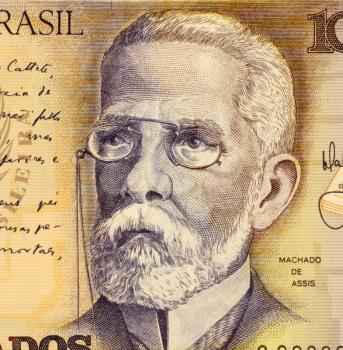 Royalty Free Photo of Joaquim Machado on 1000 Cruzados 1988 Banknote from Brazil. Poet, novelist and short story writer.
