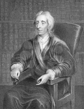 Royalty Free Photo of John Locke (1632-1704) on engraving from the 1800s.
English philosopher and physician, one of the most influential of Enlightenment thinkers. He is known as the Father of Libera
