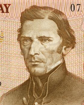 Royalty Free Photo of Jose Gervasio Artigas (1764-1850) on 5 Nuevos Pesos 1975  Banknote from Uruguay. National hero of Uruguay.