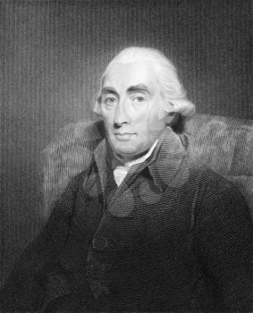 Royalty Free Photo of Joseph Black (1728-1799) on engraving from the 1800s. Scottish physician best known for his discoveries of latent heat, specific heat and carbon dioxide