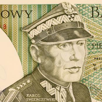 Royalty Free Photo of Karol Swierczewski on 50 Zlotych 1988 Banknote from Poland. Communist general in USSR, Spain and Poland. Accused as a war criminal and one of the people that worked towards the e