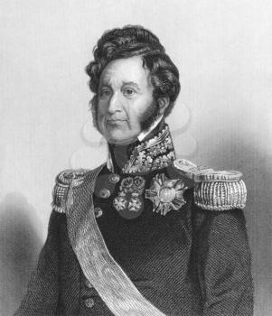 Royalty Free Photo of Louis Philippe (1773-1850) on engraving from the 1800s.
King of the French during 1830-1848.