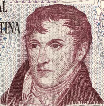 Royalty Free Photo of Manuel Belgrano on 10 Pesos 1976 Banknote from Argentina. Military leader, politician, economist and lawyer.