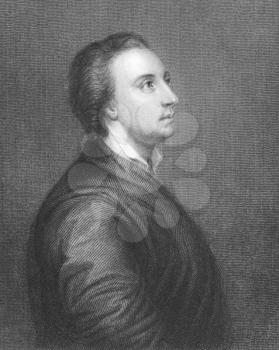 Royalty Free Photo of Mark Akenside (1721-1770) on engraving from the 1800s. English poet and physician.