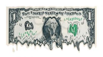 Royalty Free Photo of a Melting Dollar Bill
