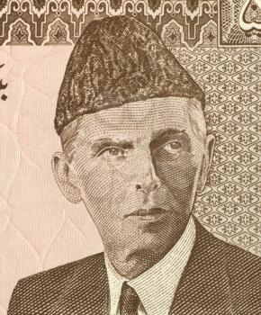 Royalty Free Photo of Mohammed Ali Jinnah (1876-1948) on 5 Rupees 1984 Banknote from Pakistan. Lawyer, politician, statesman  and founder of Pakistan.