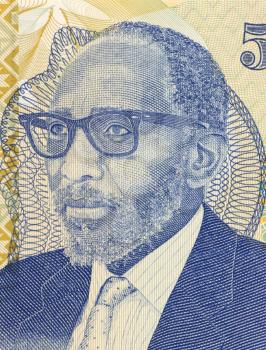 Royalty Free Photo of Moshoeshoe II on 5 Maloti 1989 Banknote from Lesotho. Paramount chief of Lesotho under British occupation during 1960-1966 and after gaining independence, king from 1966 to 1996.