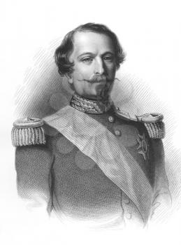 Royalty Free Photo of Napoleon III aka Louis Napoleon Bonaparte (1808-1873) on engraving from the 1800s. President of the French Second Republic and ruler of the Second French Empire. Nephew of Napole