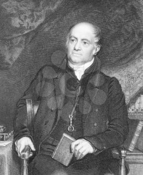 Royalty Free Photo of Olinthus Gregory (1774-1841) on engraving from the 1800s. English mathematician, author and editor. Engraved by H.Robinson after a painting by R.Evans and published by Fisher, So