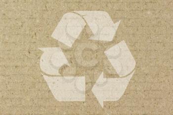 Royalty Free Photo of the Recycling Symbol on a Paper Texture Background