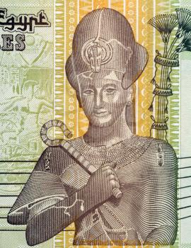 Royalty Free Photo of Pharaoh Ramses II on 50 Piastres Banknote from Egypt