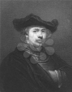 Royalty Free Photo of Rembrandt from an 1800s Engraving