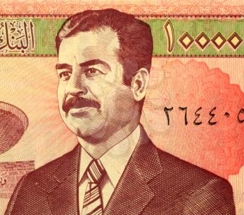 Royalty Free Photo of Saddam Hussein on 10,000 dinars banknote from Iraq