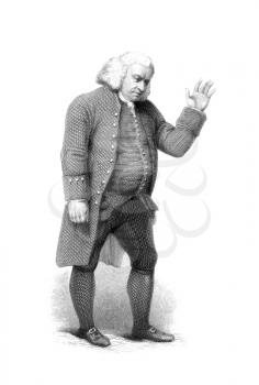 Royalty Free Photo of Samuel Johnson (1709-1784) on engraving from the 1800s. English author who made lasting contributions to English literature as a poet, essayist, moralist, literary critic, biogra