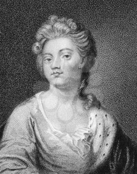 Royalty Free Photo of Sarah Churchill, Duchess of Marlborough (1660-1744) on engraving from the 1800s. One of the most influential women in British history as a result of her close friendship with Que