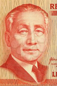 Royalty Free Photo of Sergio Osmena on 50 Piso Banknote From the Philippines