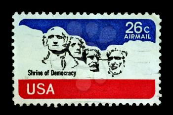 Royalty Free Photo of Mount Rushmore Shrine of Democracy Stamp