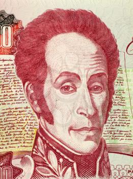 Royalty Free Photo of Simon Bolivar on 1000 Bolivares 1998 Banknote from Venezuela. One of the most important leaders of Spanish America's successful struggle for independence.