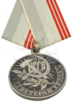 Royalty Free Photo of USSR medal awarded to veterans of labour, founded by the decree of presidium of a supreme soviet of the USSR from January, 18, 1974. 