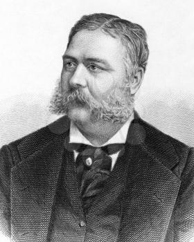 Chester Alan Arthur (1829-1886) on engraving from 1883. 21st President of the United States. Engraved by A.Weger.