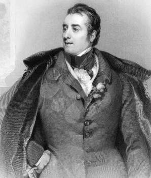 George William Finch-Hatton, 10th Earl of Winchilsea, 5th Earl of Nottingham (1791-1858) on engraving from 1839. Politician. Engraved by H.Robinson after a painting by Phillips.