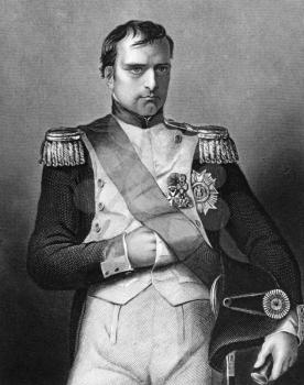 Napoleon Bonaparte (1769-1821) on engraving from 1800s. Emperor of France. One of the most brilliant individuals in history, a masterful soldier, an unequalled grand tactician and a superb administrat