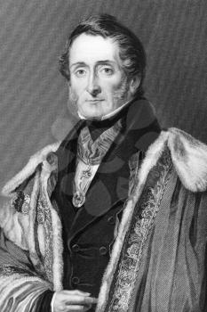 Thomas Hamilton, 9th Earl of Haddington (1780-1858) on engraving from 1837. British Conservative politician and statesman. Engraved by J.Brown after a painting by R.McInnes and published by G.Virtue.