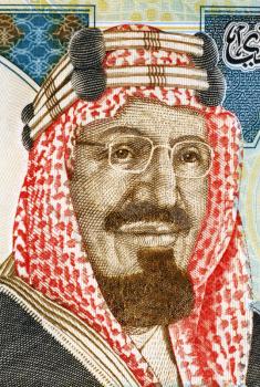 Abdullah of Saudi Arabia (born 1924) on 20 Riyals 2010 Banknote from Saudi Arabia. King of Saudi Arabia.
