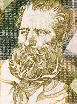 Antero de Quental (1842-1891) on 5000 Escudos 1993 Banknote from Portugal. Portuguese poet, philosopher and writer.