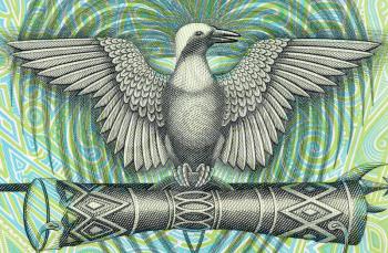 Bird of Paradise on 2 Kina 1991 Banknote from Papua New Guinea.