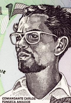 Carlos Fonseca (1936-1976) on 50 Cordobas 1984 Banknote from Nicaragua. Nicaraguan teacher and librarian who founded the Sandinista National Liberation Front. 