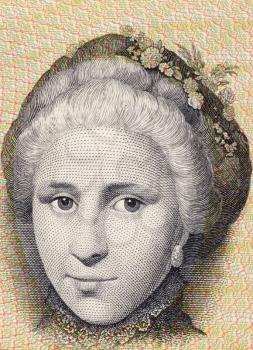 Catherine Sophie Kirchhoff on 10 Kroner 1972 Banknote from Denmark. 