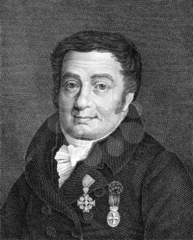 Heinrich Gottlieb Tzschirner (1778-1828) on engraving from 1859. German Protestant theologian. Engraved by unknown artist and published in Meyers Konversations-Lexikon, Germany,1859.