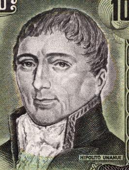 Hipolito Unanue (1755-1833) on 100 Soles De Oro 1975 Banknote from Peru. Peruvian physician and a politician.