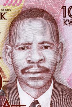 James Frederick Sangala (born 1900) on 100 Kwacha 2012 Banknote from Malawi. Founding member of the Nyasaland African Congress during the period of British colonial rule.