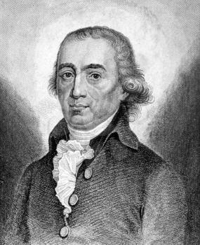Johann Gottfried Herder (1744-1803) on engraving from 1859. German philosopher, theologian, poet and literary critic. Engraved by unknown artist and published in Meyers Konversations-Lexikon, Germany,