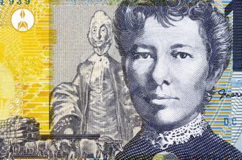 Mary Gilmore (1865-1962) on 10 Dollars 2007 Banknote from Australia. Australian socialist poet and journalist.