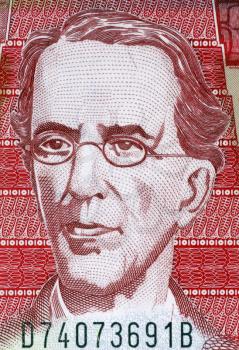 Miguel Garcia Granados (1809-1878) on 10 Quetzales 2008 banknote from Guatemala. President of Guatemala during 1871-1873.