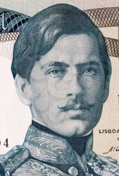 Pedro V (1837-1861) on 1000 Escudos 1968 Banknote from Portugal. King of Portugal during 1853-1861.