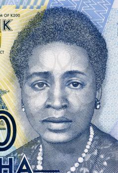 Rose Chibambo (born 1928) on 200 Kwacha 2012 Banknote from Malawi. Prominent politician best known for her political fight against the British colonialism.