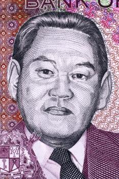 Sir Moilin Jean Ah-Chuen (1911-1991) on 25 Rupees 2009 Banknote from Mauritius. 