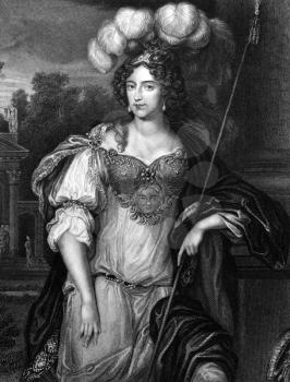 Frances Stewart, Duchess of Richmond (1647-1702) on engraving from 1830. Prominent member of the Court of the Restoration. Engraved by H.T.Ryall and published in ''Portraits of Illustrious Personages 