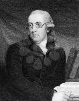 Robert Nares (1753-1829) on engraving from 1835. English clergyman, philologist and author. Engraved by S.Freeman after J.Hoppner and published in National Portrait Gallery'',UK,1835.