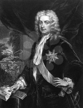 Robert Walpole, 1st Earl of Orford (1676-1745) on engraving from 1830. British statesman and first Prime Minister of Great Britain. Engraved by H.Robinson and published in ''Portraits of Illustrious P