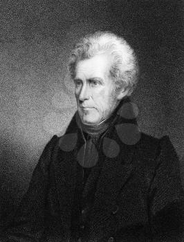 Andrew Jackson (1767-1845) on engraving from 1834. 7th President of the United States during 1829–1837. Engraved by J.B Longacre and published in ''National Portrait Gallery of Distinguished America