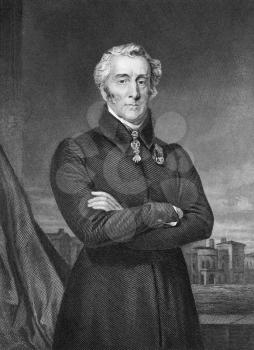Arthur Wellesley, 1st Duke of Wellington (1769-1852) on engraving from 1873. British soldier and statesman. Engraved by unknown artist and published in ''Portrait Gallery of Eminent Men and Women with