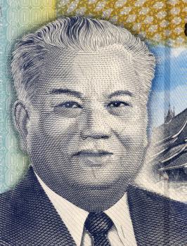 Kaysone Phomvihane (1920-1992) on 2000 Kip 2011 from Laos. Political leader of Laos.